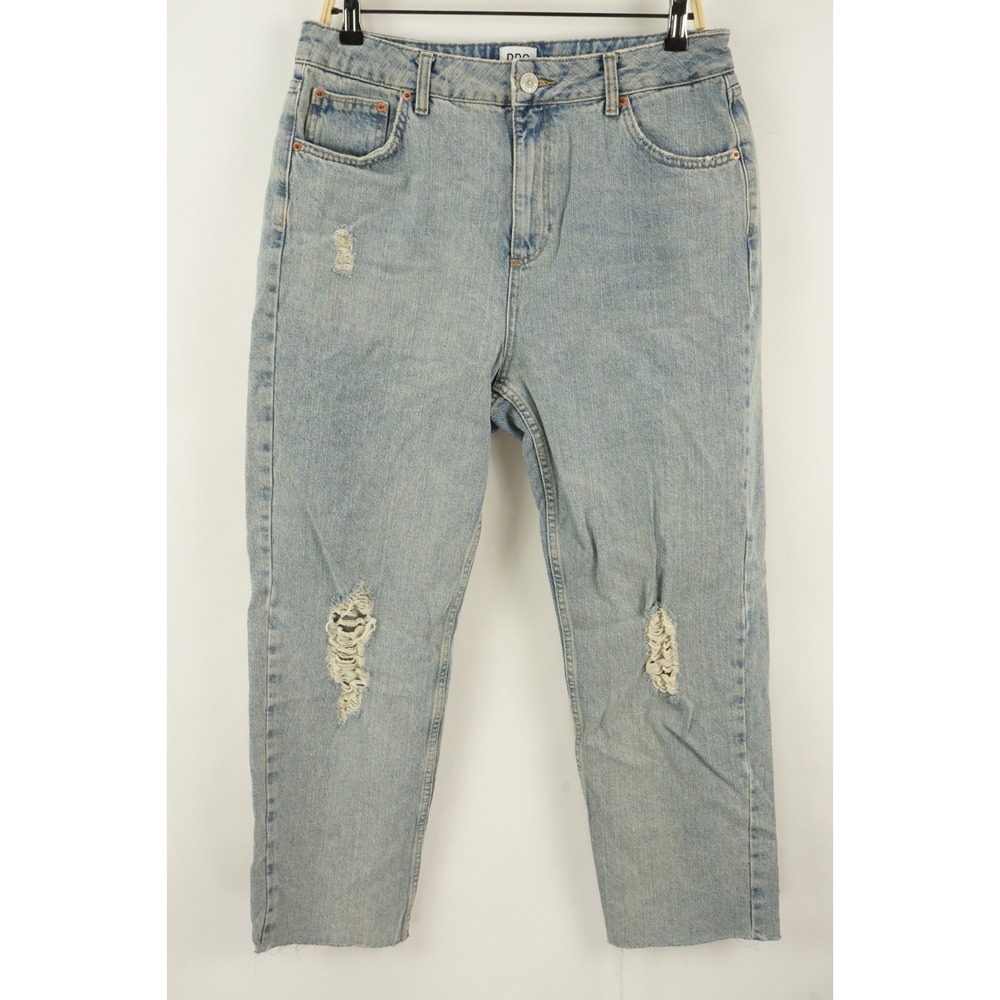 BDG Pax Light Blue Acid Wash Distressed Ankle Jeans Women's 32 x 32‎ 100% Cotton